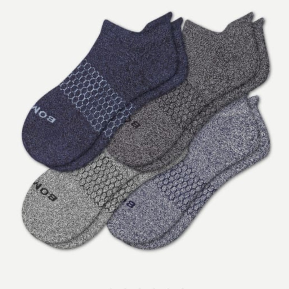 NWT Bombas Marl Ankle Sock 4-Pack M